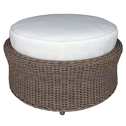 Padma's Plantation Outdoor Barbados Ottoman Kubu Grey