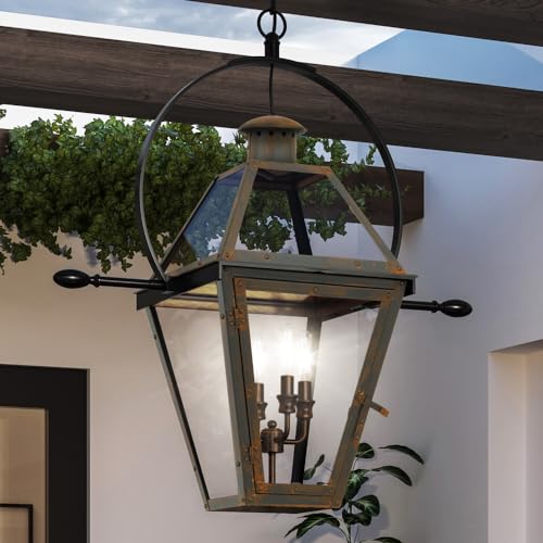 Urban Ambiance Luxury Historic Outdoor Pendant Light Bronze 23.5"H x 21.25"W