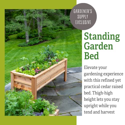 Gardener's Supply Company Craftsbury Cedar Wood Elevated Raised Garden Bed 2ft x 6ft