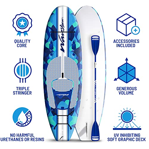 WAVESTORM 9ft6 SUP Kayak Hybrid Stand Up Paddleboard Foam Soft Top Blue