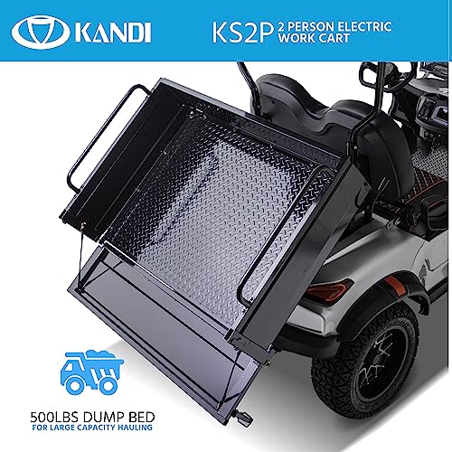 Kandi America Electric Cart 2 Passenger 5,000-Watt Motor Dump Bin ATV UTV Blue