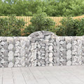Arched Gabion Baskets 4 pcs Galvanized Iron Outdoor Plant Pots White Black
