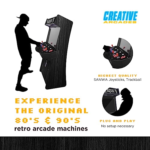 Creative Outdoor Distributor Full Size Arcade Machine 4 Player 3500 Games Woodgrain Black Forest
