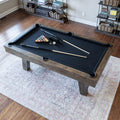 Chamberlain Game Tables Aspen Nights Handcrafted Distressed Wood 7' Pool Table Brown and Black