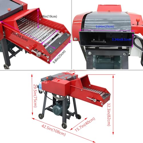 HayWHNKN Chaff Cutter Straw Corn Pulverizer Machine Red