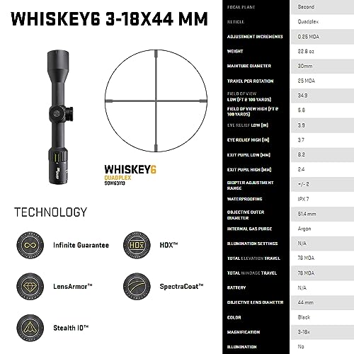 Sig Sauer WHISKEY6 3-18x44mm Riflescope Black