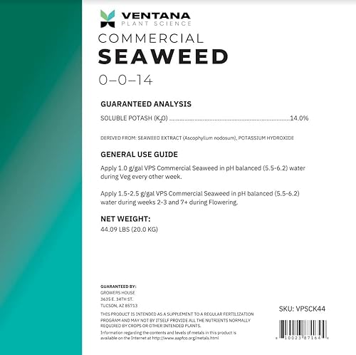 Ventana Plant Science VPS Kelp Fertilizer Seaweed Extract 44 lbs