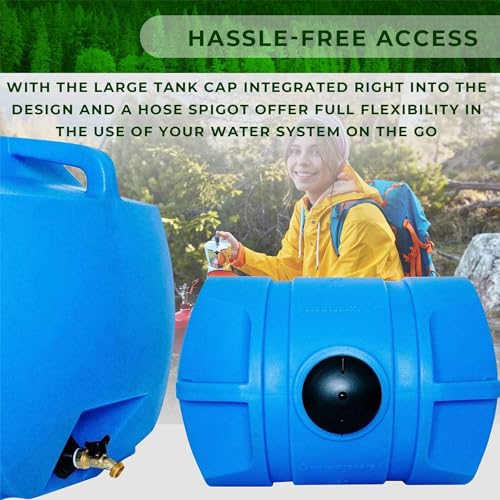 WaterPrepared 3 Pack Portable Water Tank 35 Gallon Blue