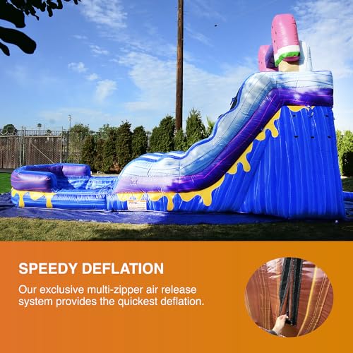 JumpOrange 15' Ice Pops Commercial Water Slide with Pool Purple/Blue