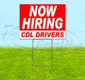 TampaPrinting Now Hiring CDL Drivers Yard Sign 18" X 24" with Metal Stake