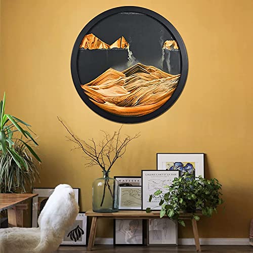 AECEVAN Wall Mount Moving Sand Art Yellow-D