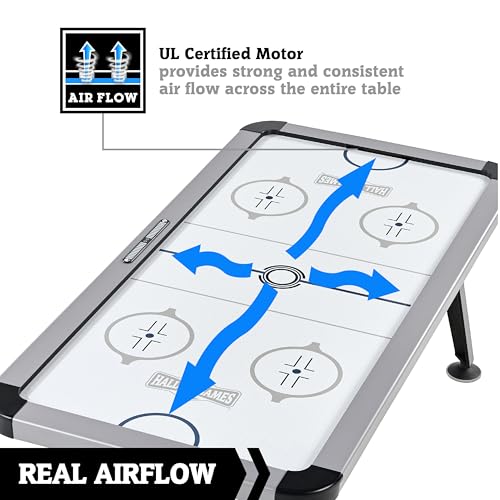 Hall of Games Arctic Rush 7' Air Hockey Table Silver/Black