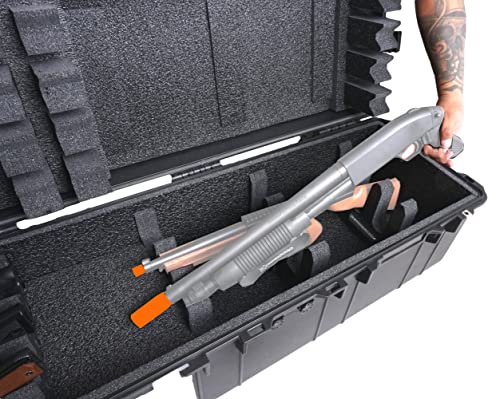 Case Club Waterproof Shipping Case for 4 Rifles/Shotguns & 3 Pistols with Silica Gel Canister
