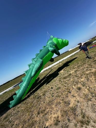 TiffySkyKite 33 Ft 3D Crocodile Shape Inflatable Kite Green