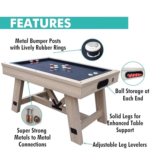 Freetime Fun Bumper Pool Table Rustic Oak
