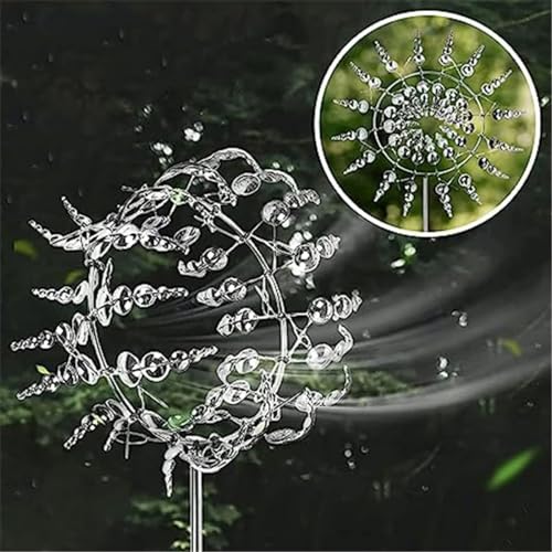 KWJTOY Garden Windmill Outdoor Decor Gold