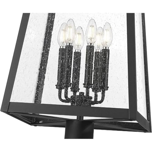 Z-Lite Rainer 6 Light 114" Tall Post Light Black
