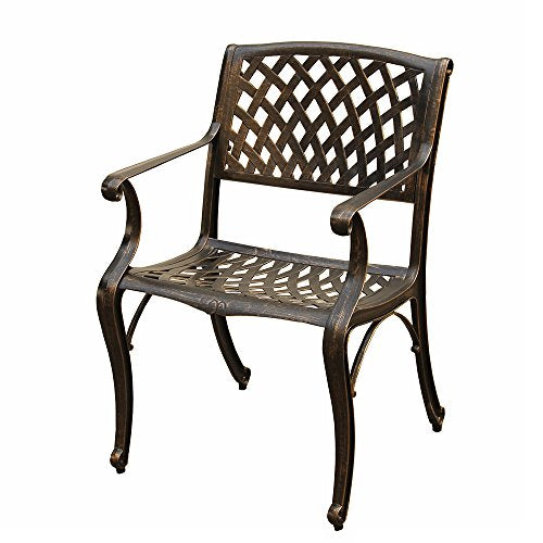 Oakland Living Modern Outdoor Aluminum 95-in Rectangular Dining Set with Eight Arm Chairs Bronze