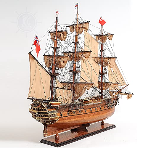 Old Modern Handicrafts Large HMS Surprise Model Ship with Floor Display Case Multi Color