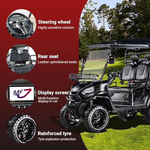 StandbyMe Electric Golf Cart 5000-Watt Motor 4-Seat 48V Battery Golf Utility Buggy Black