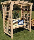 Backyard Crafts Amish-Made Cambridge Style Cedar Arbor with Swing 5' Wide Unfinished