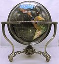 Unique Art Since 1996 Black Pearl Swirl Gemstone Globe with Silver Stand