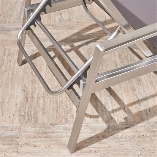 Afuera Living Outdoor Mesh and Aluminum Chaise Lounge Set of 4 Grey