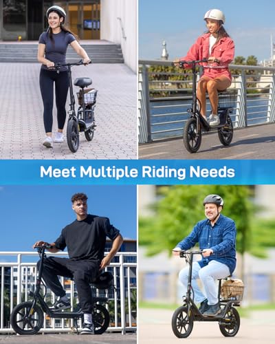 HOVERFLY Z5 Electric Scooter with Seat 18.6 Miles Range 15.5 Mph 400W Motor White