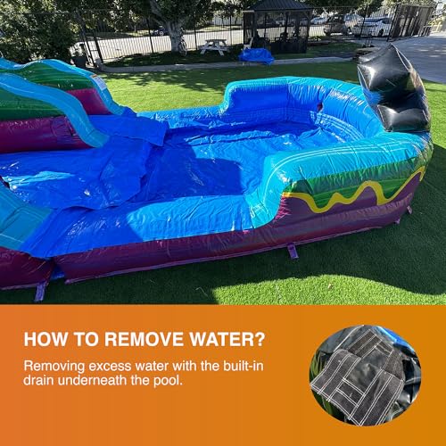 JumpOrange 19' Level Up Water Slide with Detachable Deep Pool Pink