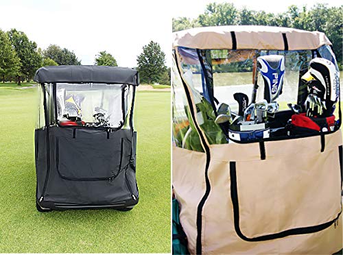 DOORWORKS GOLF CART ENCLOSURES Blue Universal Golf Cart Cover with Travel Bag - Portable & Drivable 4-Sided - Fits EZGO TXT RXV & Club Car DS Precedent Onward (Blue, 60” L X 44” W)