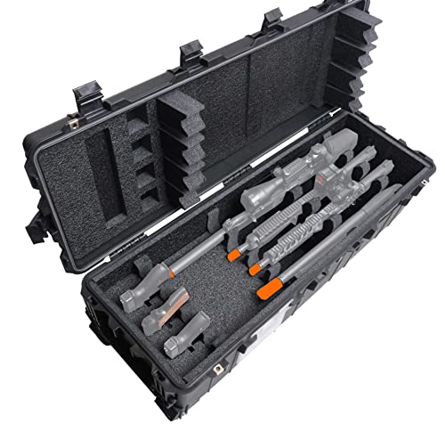 Case Club Waterproof Shipping Case for 4 Rifles/Shotguns & 3 Pistols with Silica Gel Canister