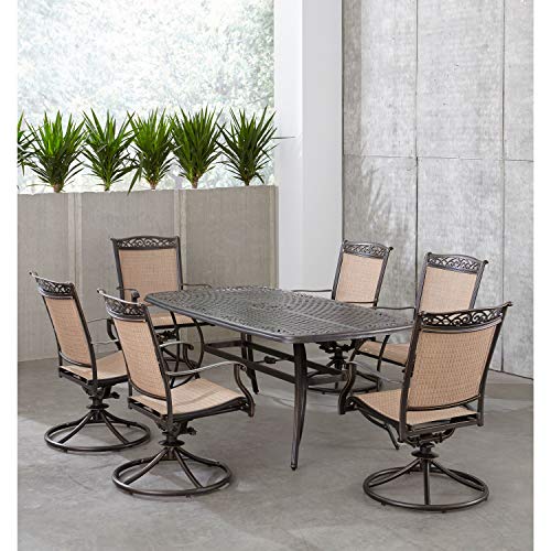 Hanover Fontana 7-Piece Outdoor Dining Set Tan