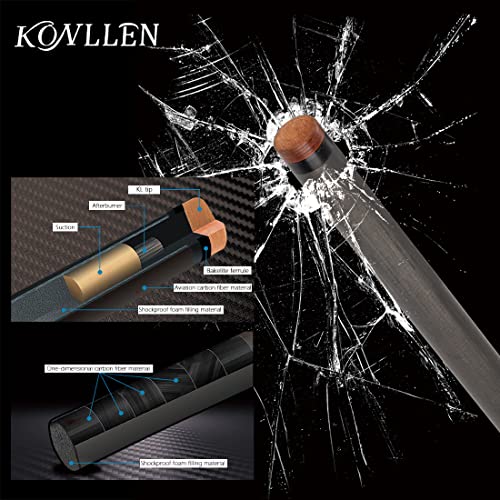 KONLLEN Carbon Fiber Pool Cue Stick Dragon Professional (Full Carbon Technology Low Deflection Billiard) KL-10BF