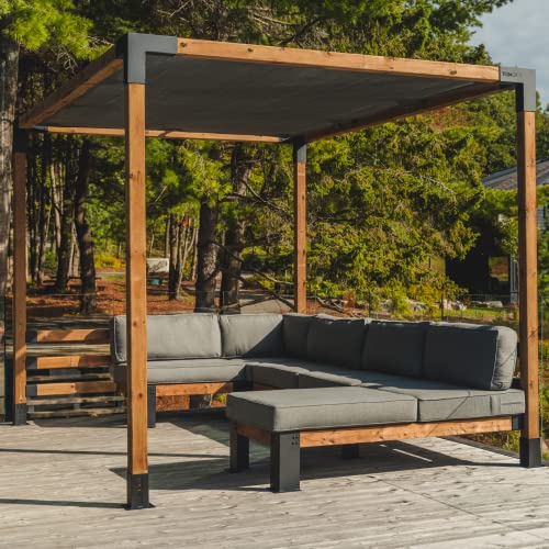 TOJAGRID Pergola Kit with Shade Sail for 4x4 Wood Posts 10x12 Black