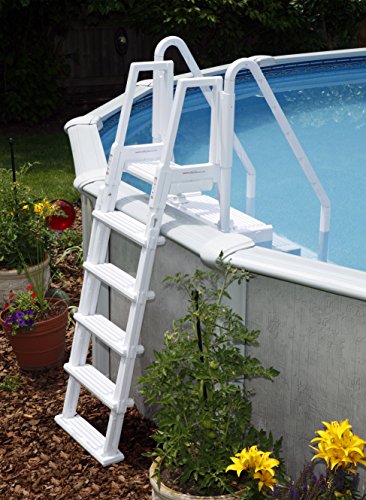 Blue Wave Easy Pool Step with Outside Ladder White