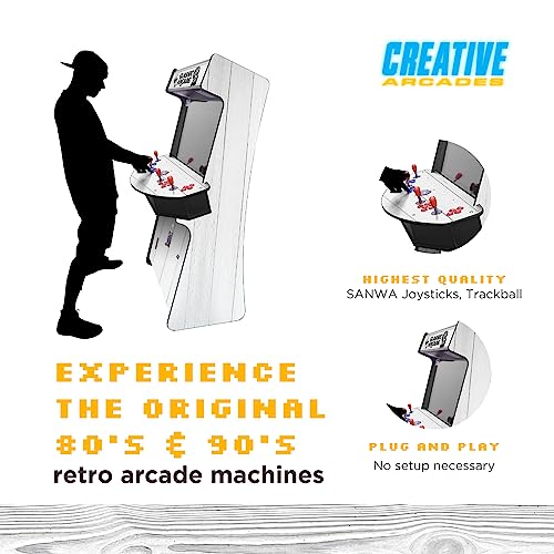 Creative Outdoor Distributor Full-Size Arcade Machine 32" Screen 3500 Games White Woodgrain