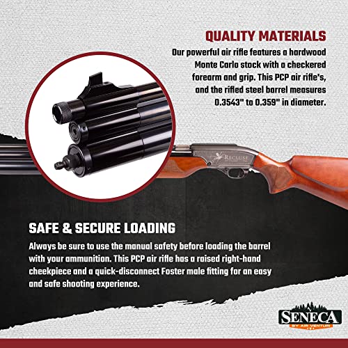 Seneca Recluse PCP Air Rifle Bolt-Action 357 Caliber Black/Brown