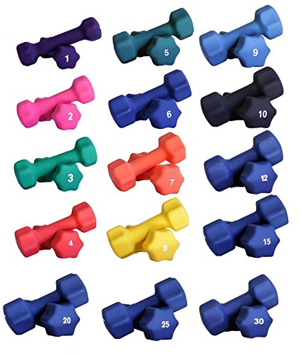 Ader Neoprene Dumbbell Pair 1-30LB Color