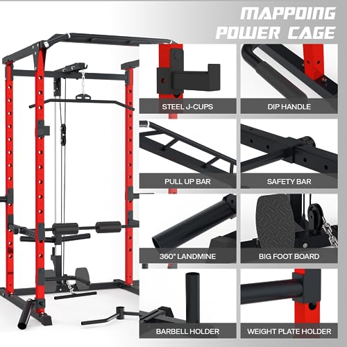 Mappding Power Cage Multi-Functional Power Rack Q2 Red