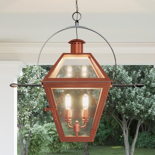 Quoizel Rue De Royal Charleston Outdoor Hanging Lantern 24 Inch 2-Light Aged Copper