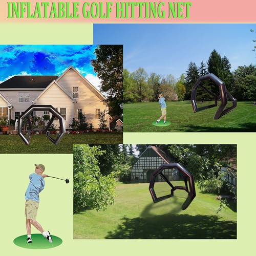 INTSUPERMAI Inflatable Golf Practice Net Black