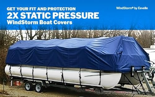 Eevelle Windstorm Pontoon Boat Cover Waterproof MARINEX Fabric Royal Blue