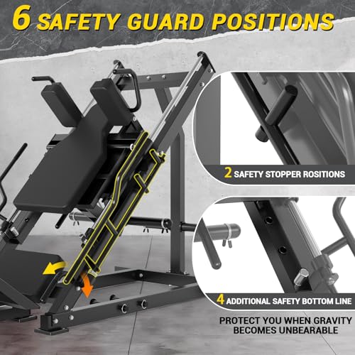 GarveeLife Leg Press Hack Squat Machine Combo Black