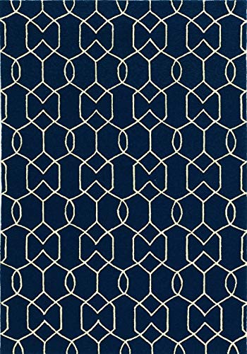 HomeRoots 8' x 11' Navy Blue Moroccan Indoor Outdoor Area Rug