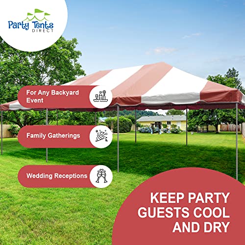 Party Tents Direct 20x30 Canopy Tent Steel Frame Outdoor Gazebo Red