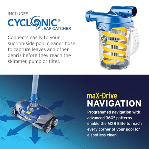 Zodiac MX8 Elite Suction Pool Cleaner with Cyclonic Leaf Canister Blue