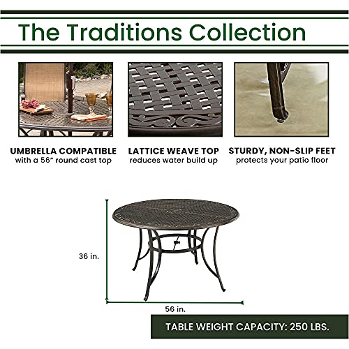 Hanover Traditions 7-Piece Outdoor Dining Set with Red Cushions