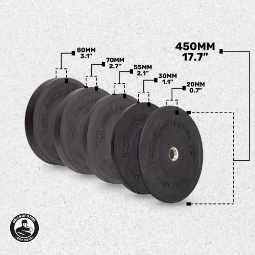 Bells of Steel Bumper Plates Black - 520 lb Olympic Weight Set - New Version