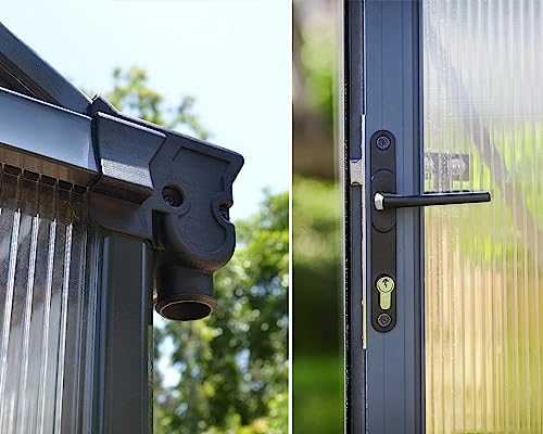 Palram Canopia Glory 8x12 Ft. Greenhouse Kit with Lockable Door and Vent Gray
