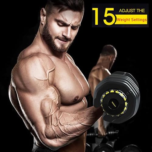 RitKeep Fitness Adjustable Weight Dumbbells 95 lbs Black